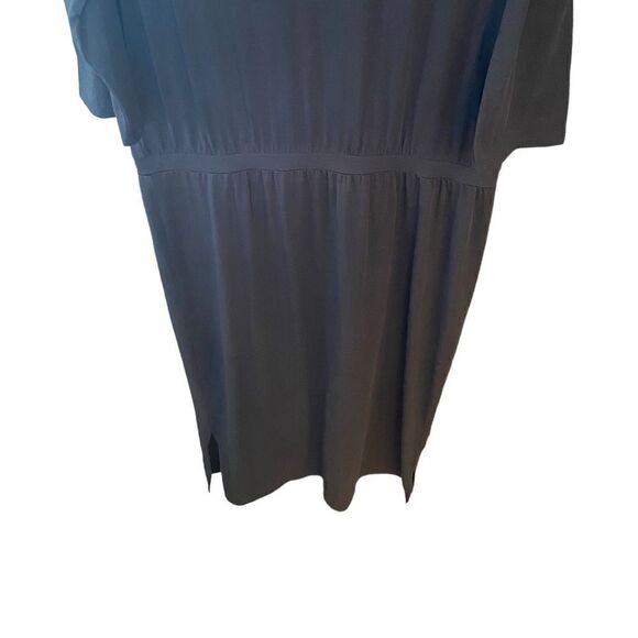Garnet Hill Sz XL Classic Black Pima Cotton Long Sleeve Elastic Waist Maxi Dress - Picture 5 of 8